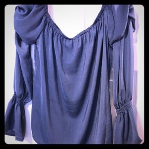 Metallic blue blouse